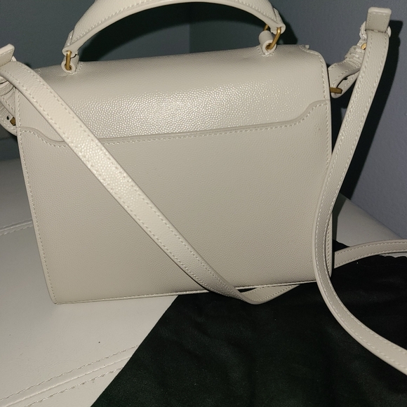 NWT YVES SAINT LAURENT Monogram Ivory Leather Convertible Crossbody Purse - Picture 3 of 8